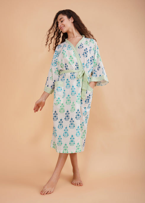 Women's Dressing Gown Booti Blue